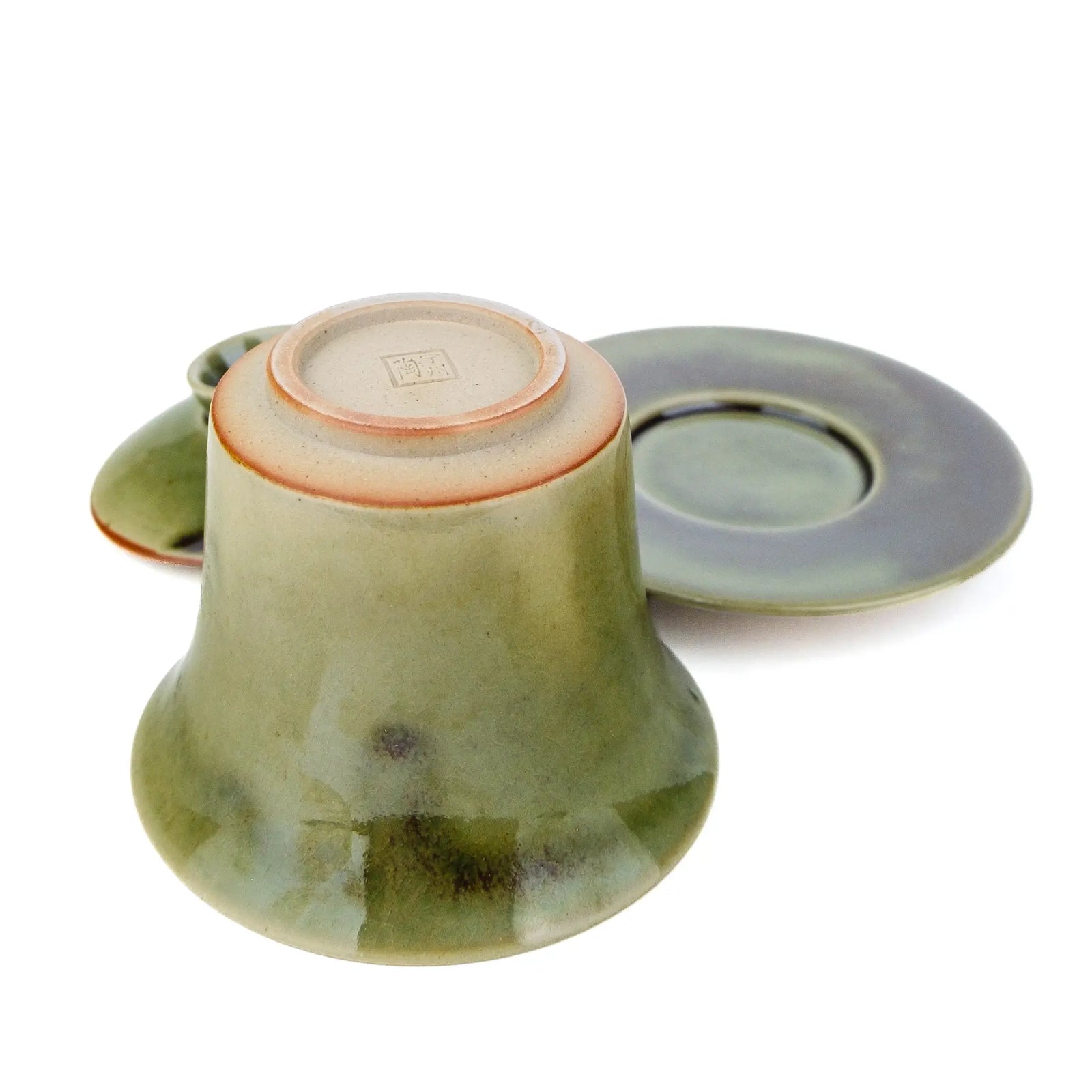 Handmade Huaning Pottery Gaiwan - view of the underside to see the maker's stamp