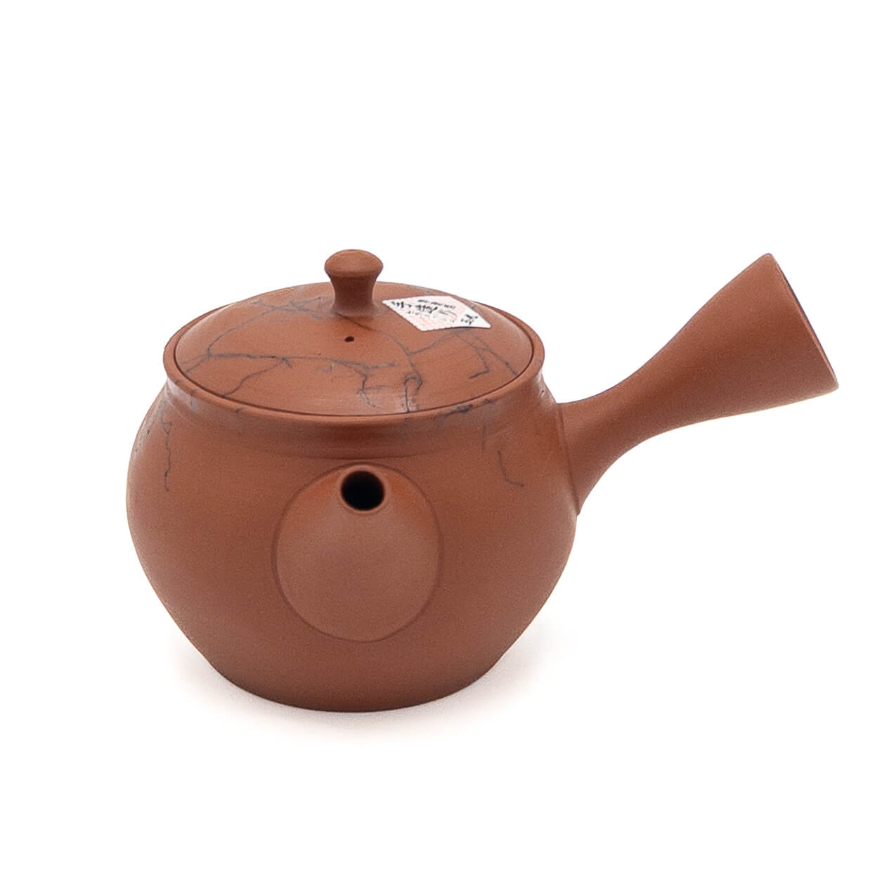 Japanese Tokoname Shudei Clay teapot on a white background