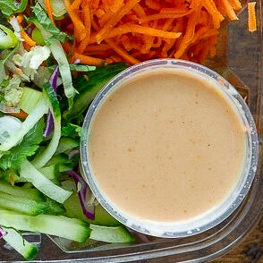 8 ounce container vegan gluten free peanut sauce from The Steeping Room kitchen.