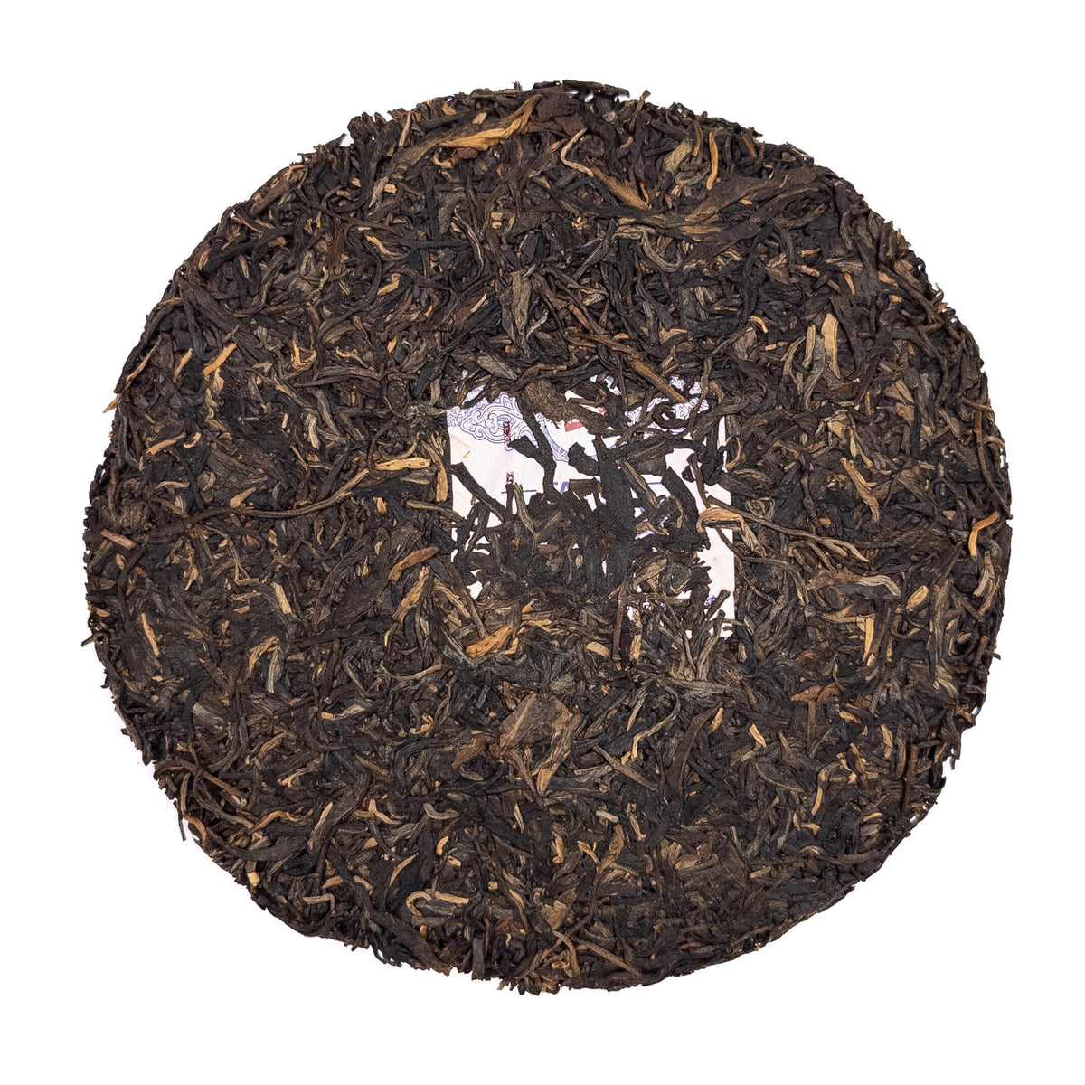 2011 Dayi Golden Years Raw Puerh - Unwrapped Puerh Cake on White Background