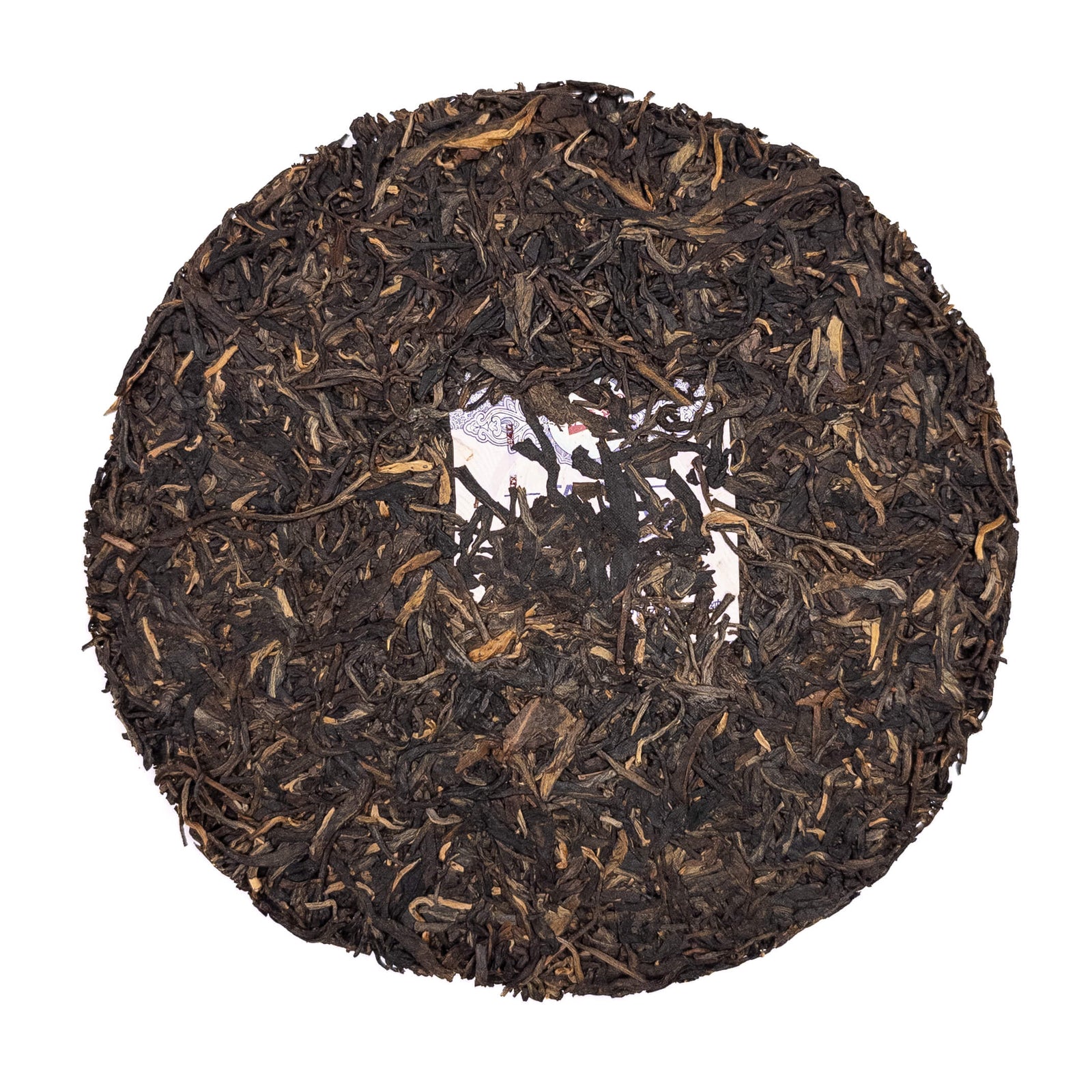 2011 Dayi Golden Years Raw Puerh - Unwrapped Puerh Cake on White Background