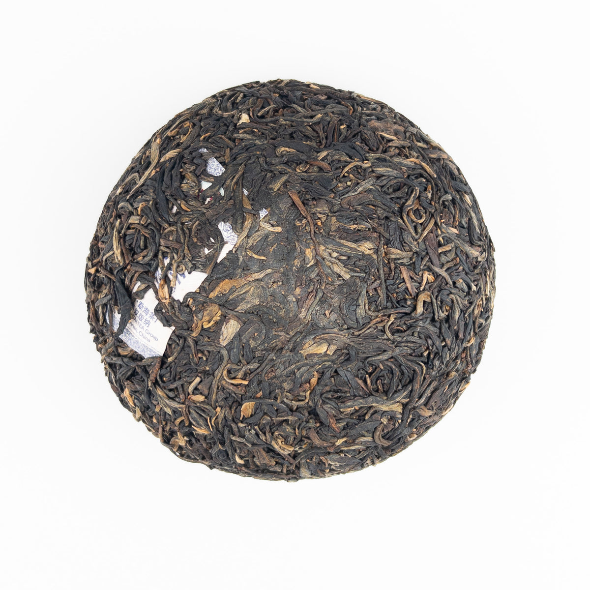 2011 Dayi Mengsong Raw Puerh - Unwrapped on White Background