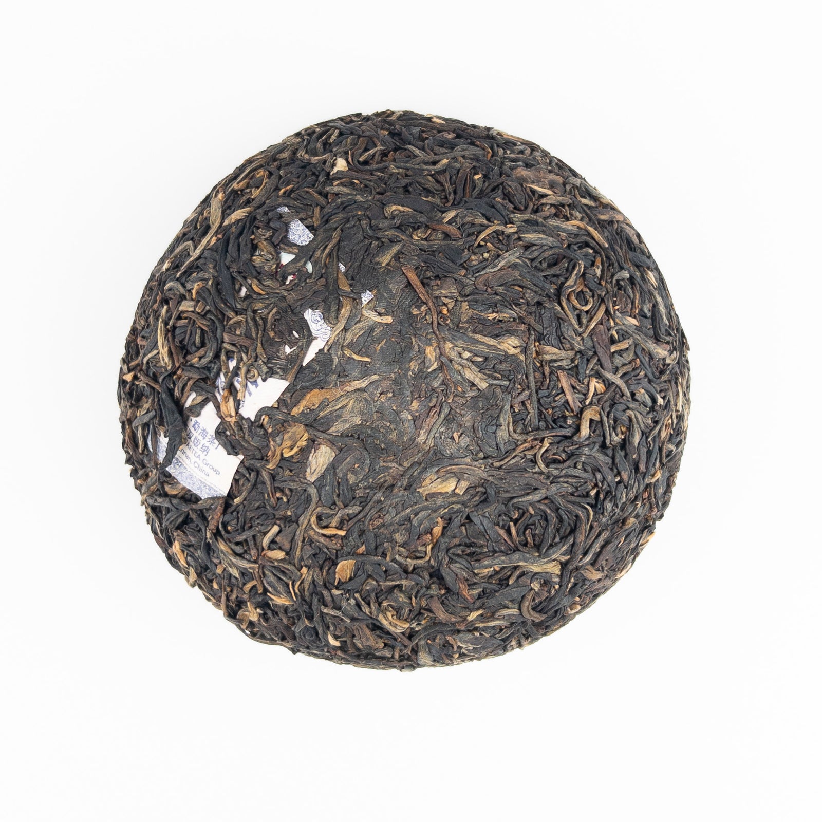 2011 Dayi Mengsong Raw Puerh - Unwrapped on White Background