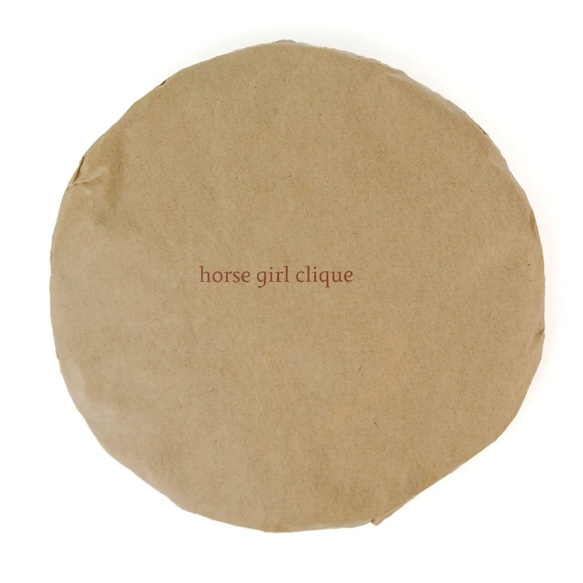 2026 White2Tea Horse Girl Clique black tea cake in a plain kraft paper wrapper printed horse girl clique
