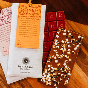 Sweet Potato Pie White Chocolate Bar by Askinosie Chocolate