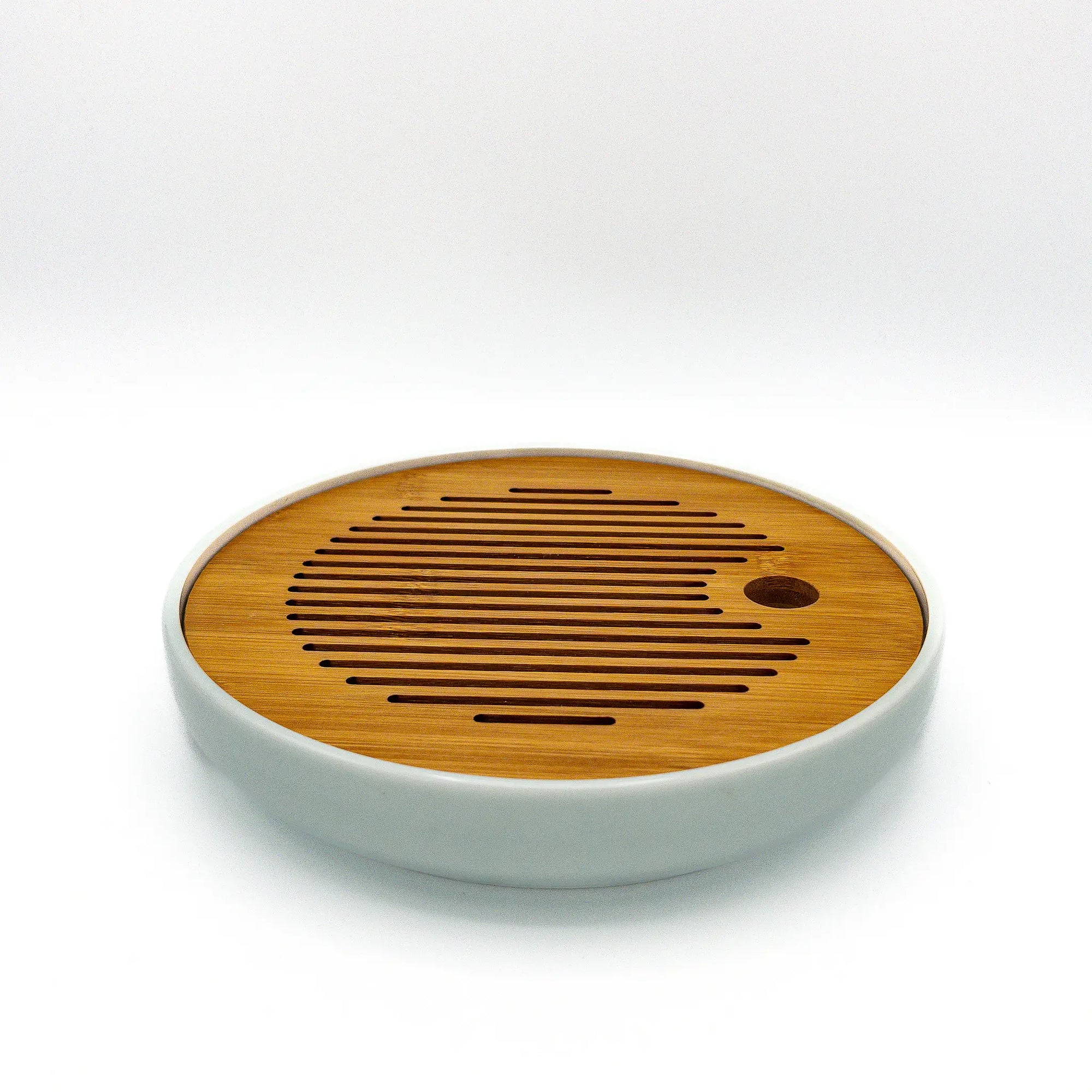Celadon and Bamboo Tea Boat for Gong Fu Tea Service