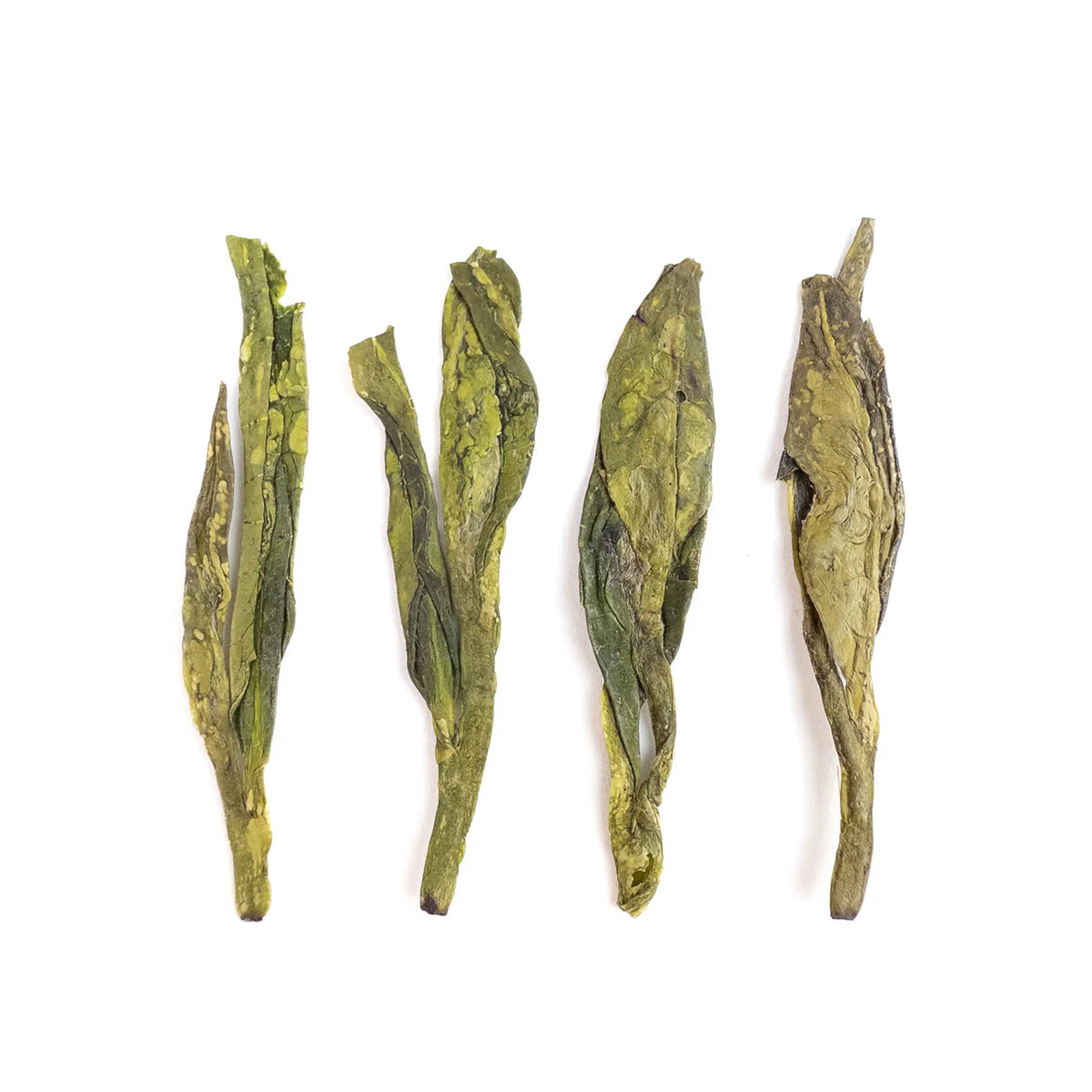 Dragonwell Chinese Green Tea on white background
