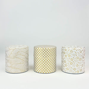 small gold washi paper tea tin canisters