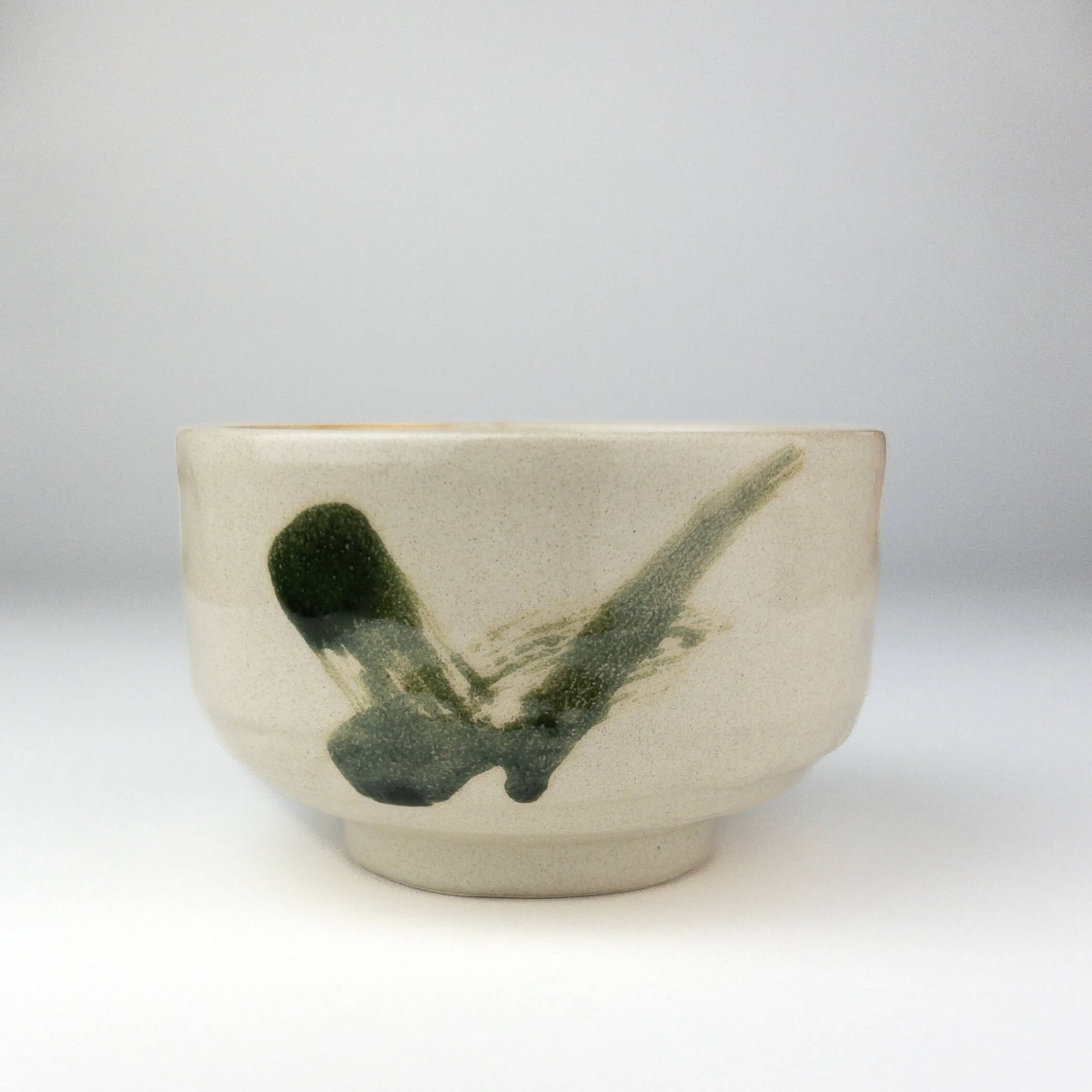 Green Brush Matcha Bowl Made in Japan