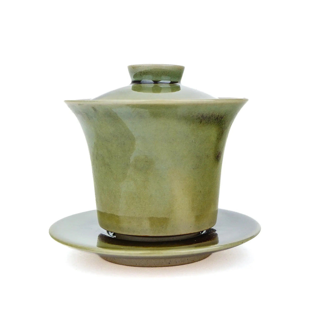 Handmade Huaning Pottery Gaiwan for Gong Fu Tea - side view on a white background
