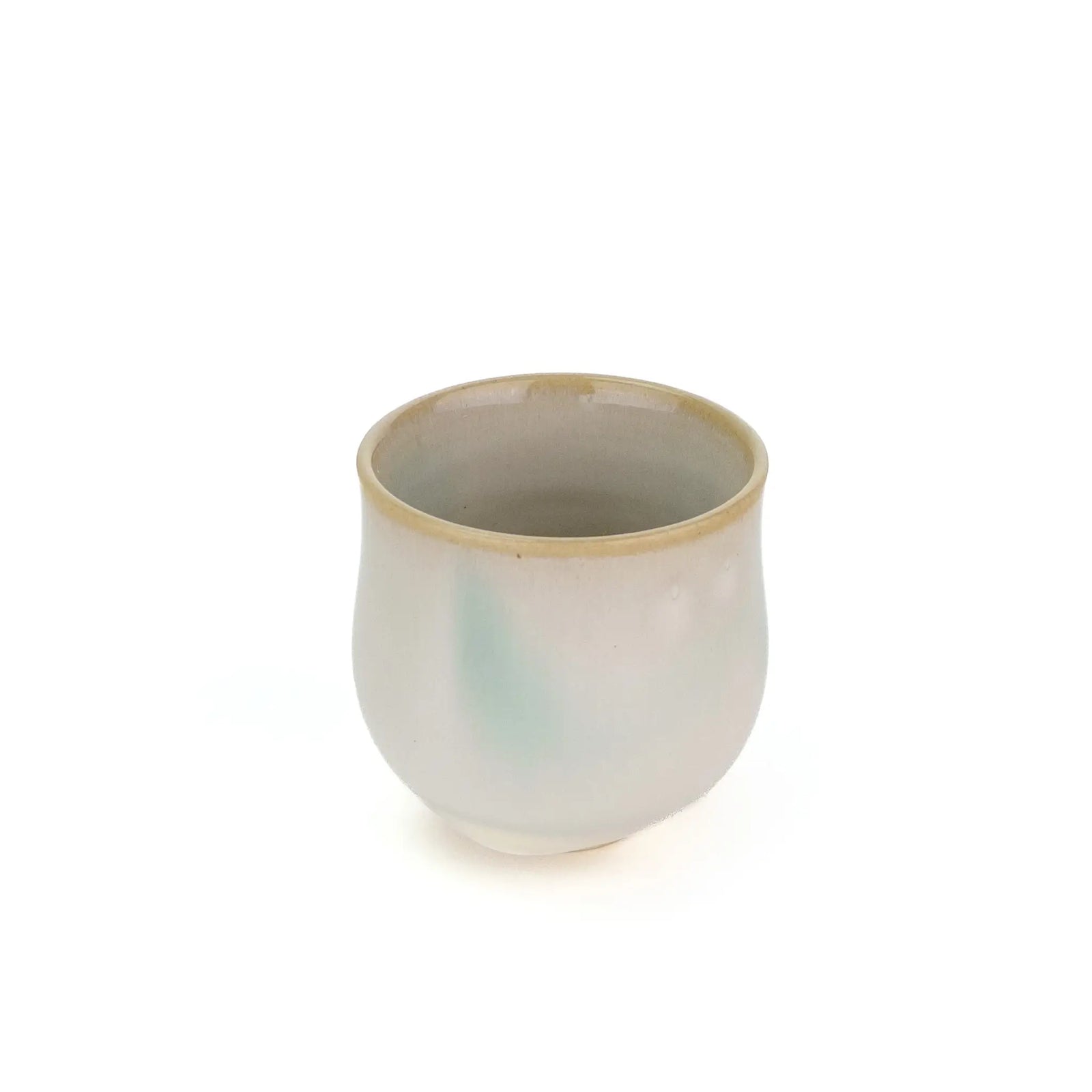 Huaning handmade cup #350 from slightly above, showing the pale glazed interior