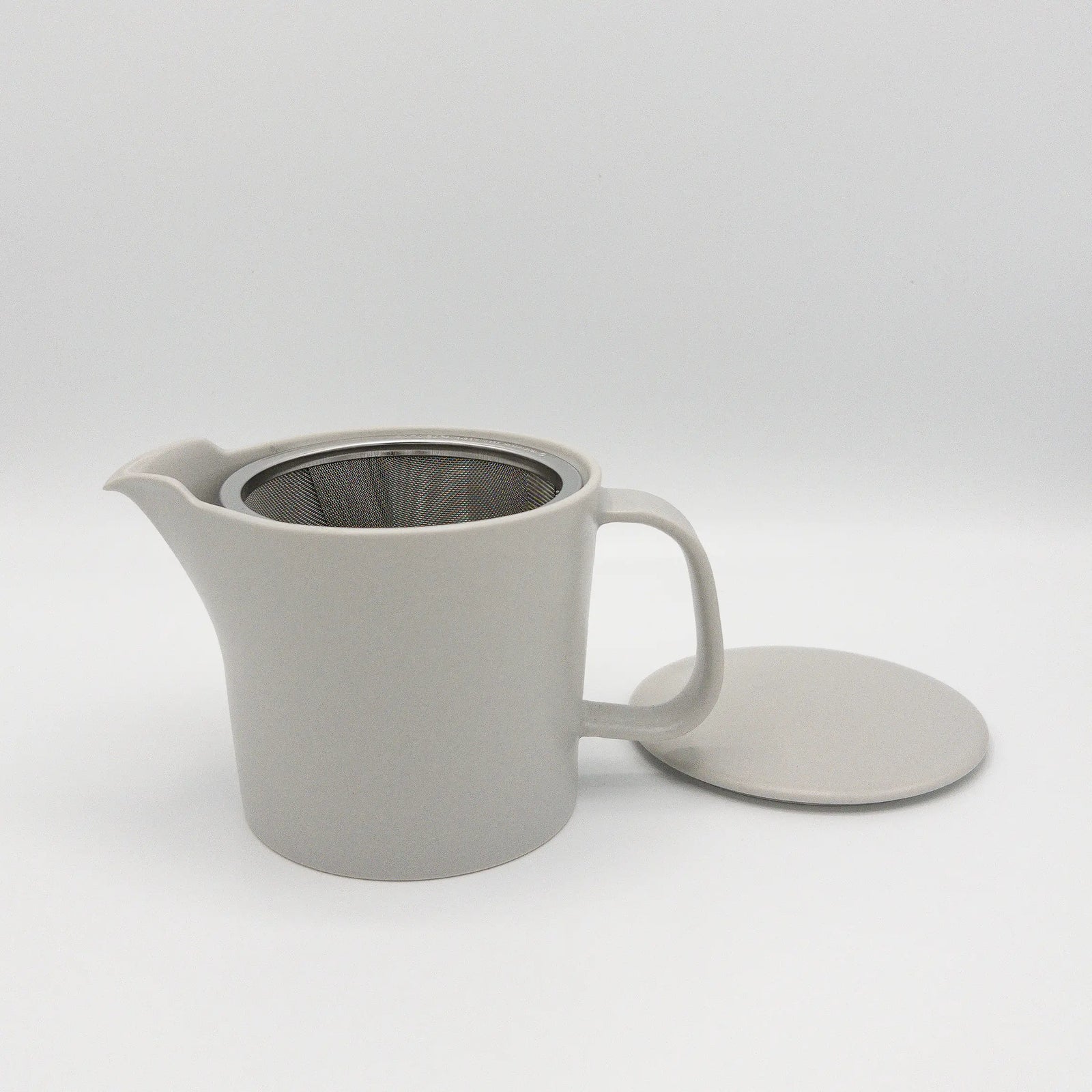 Light Grey Moment Teapot by Konare - Lid Off