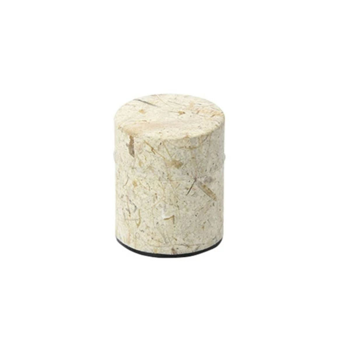 Cylindrical tea caddie on a white background