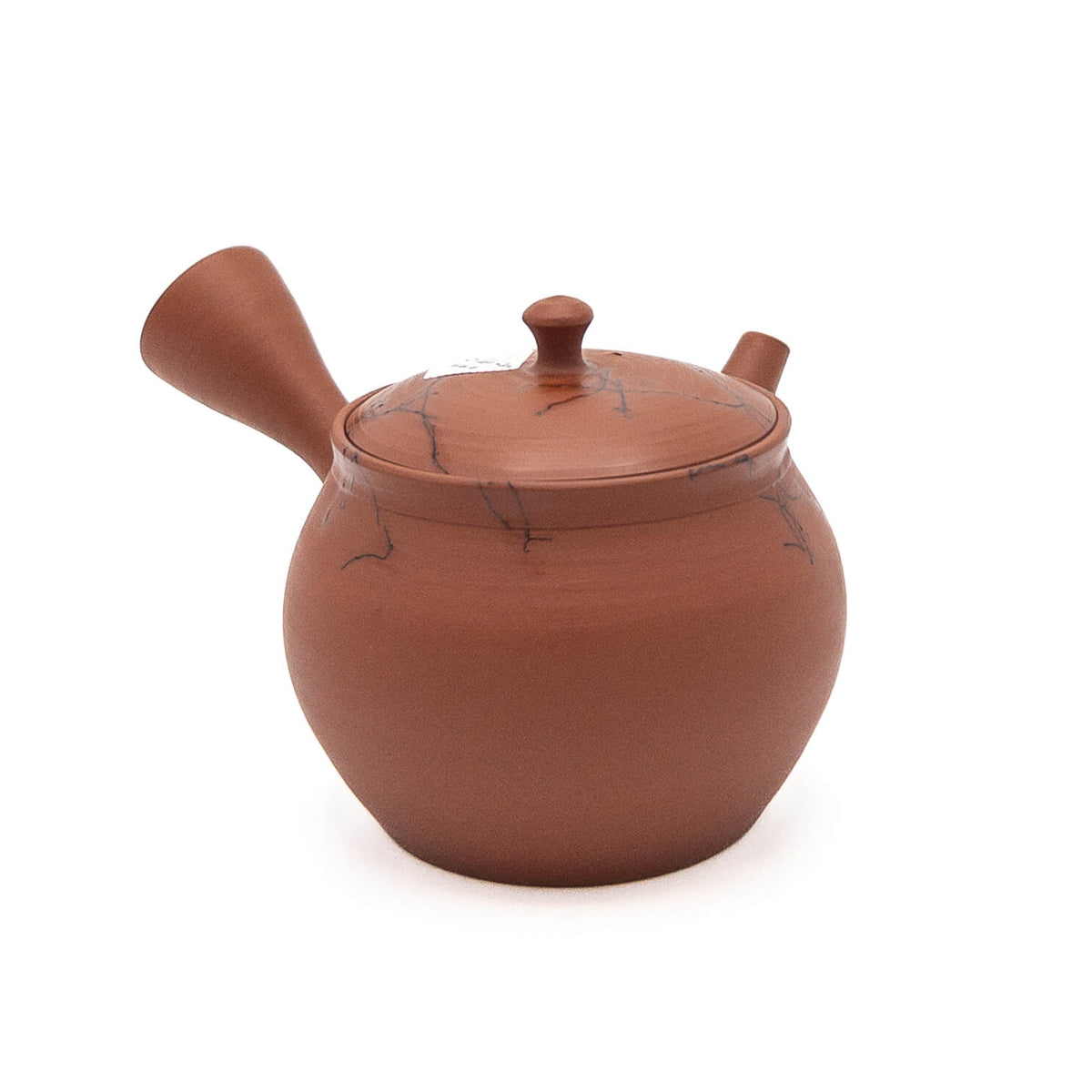 Japanese Tokoname Shudei Clay teapot on a white background