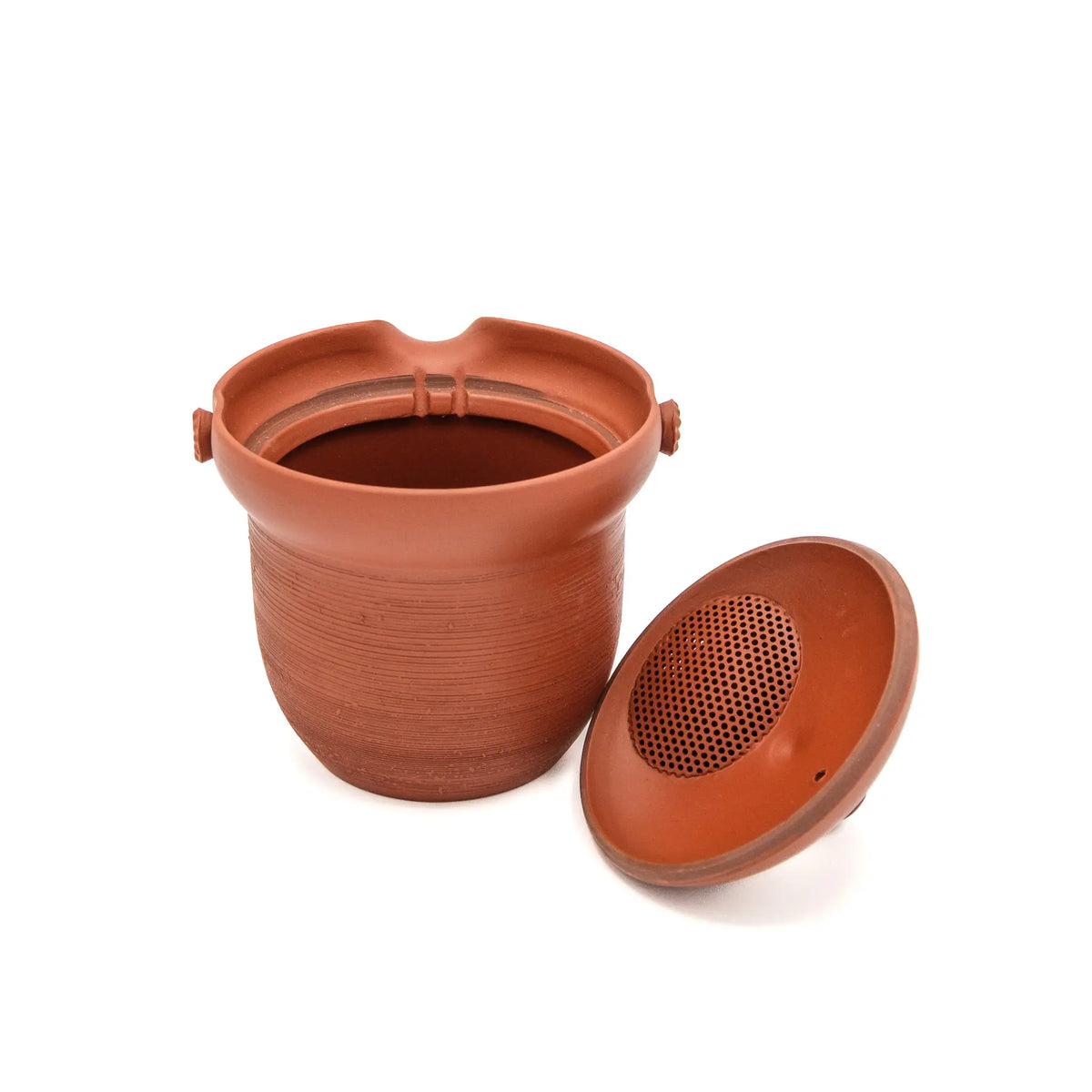 Sakura Tokanome Kyusu Japanese Teapot on White Background - Open to see the filter in the lid