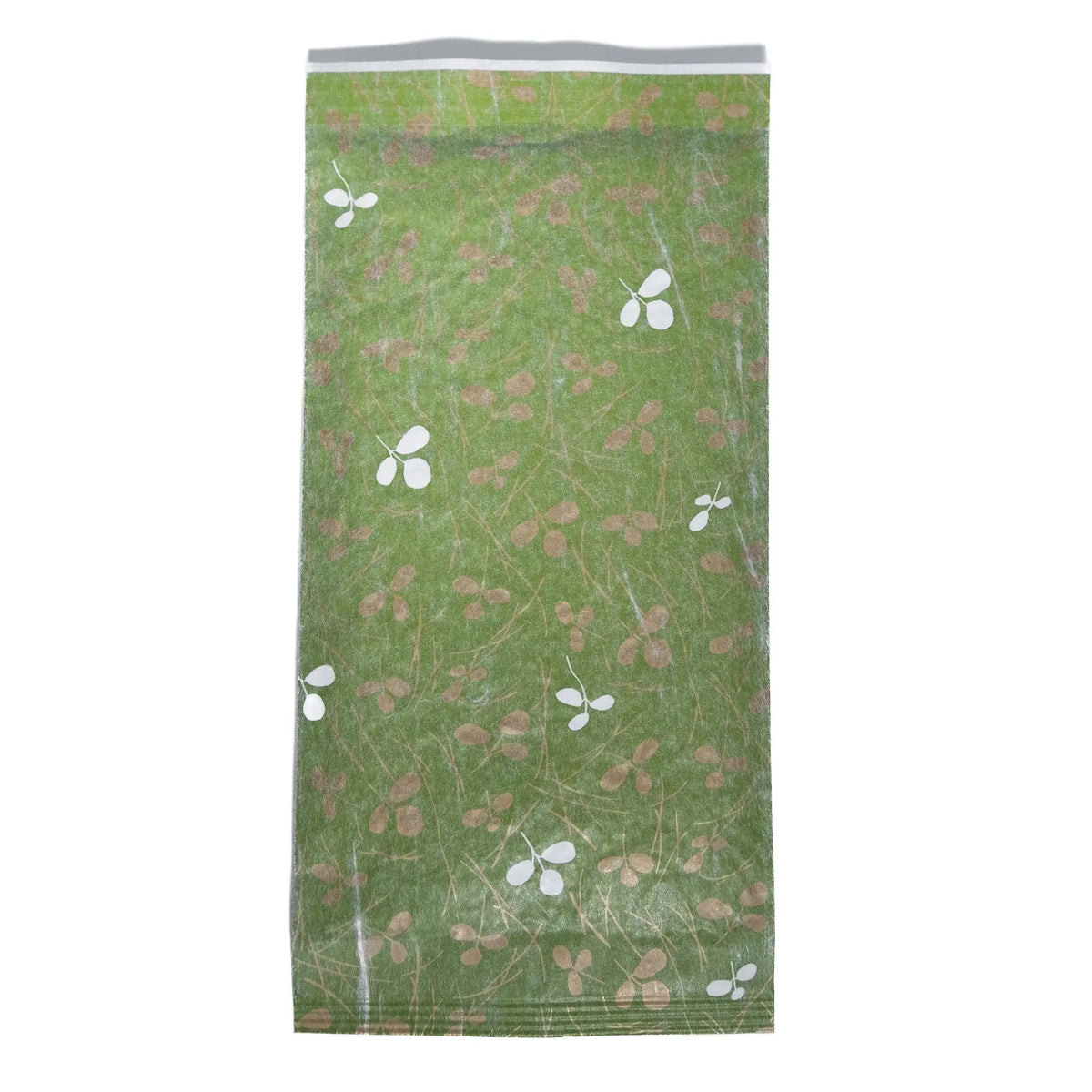 Organic Sencha Green Tea in Green Bag on White Background
