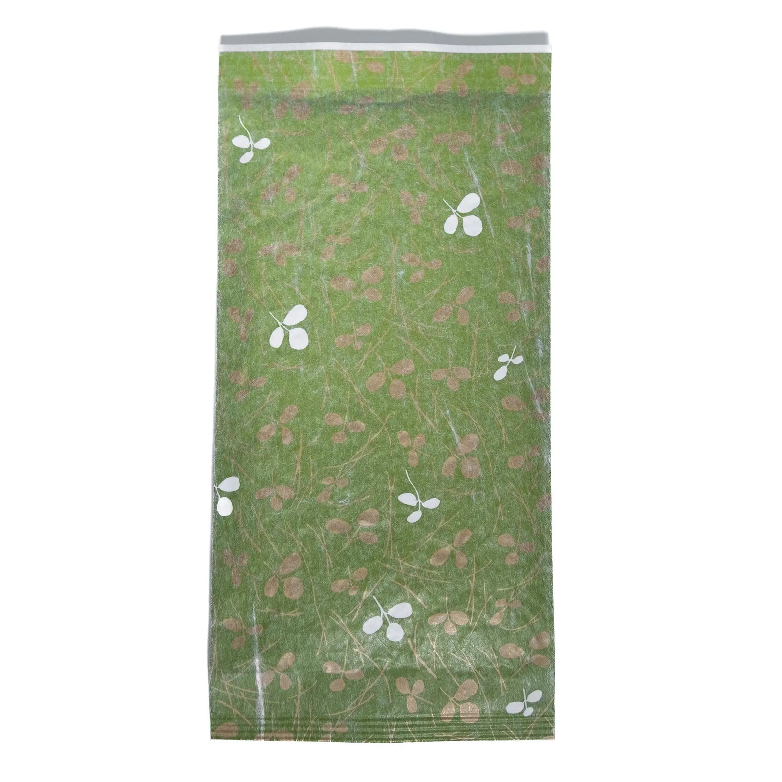 Organic Sencha Green Tea in Green Bag on White Background