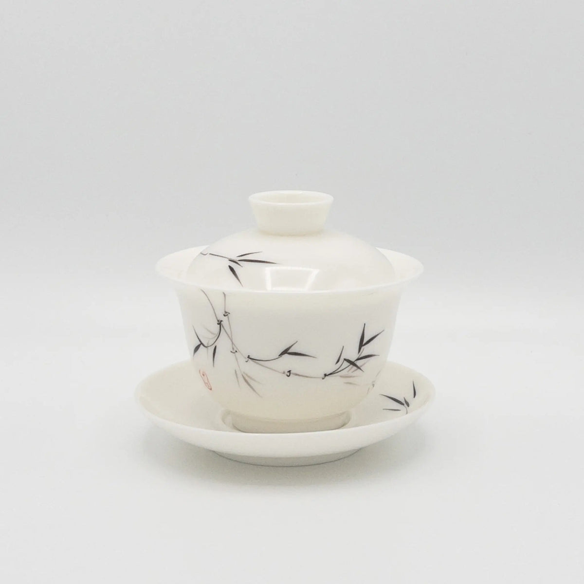 Porcelain Gaiwan with Bamboo Theme