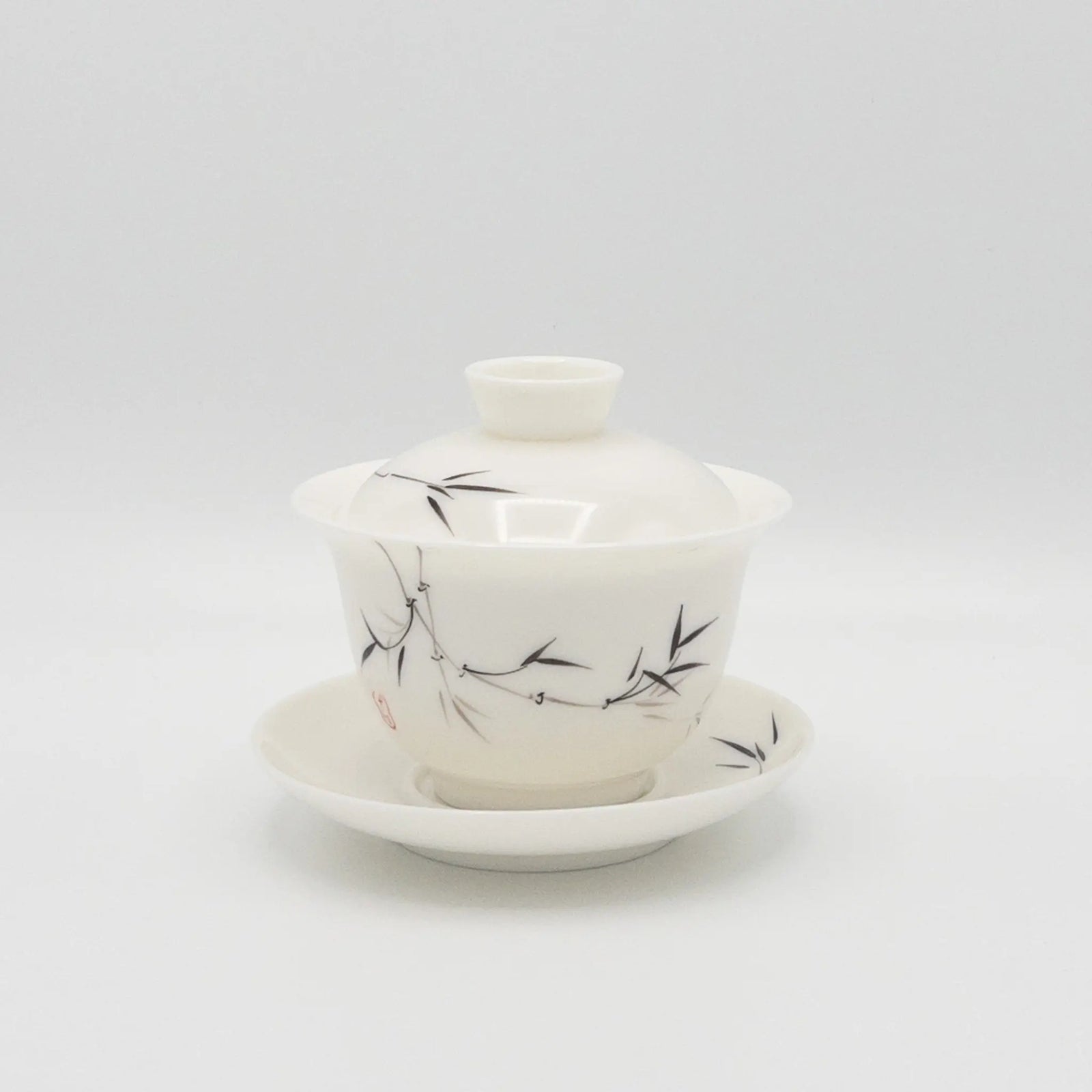 Porcelain Gaiwan with Bamboo Theme