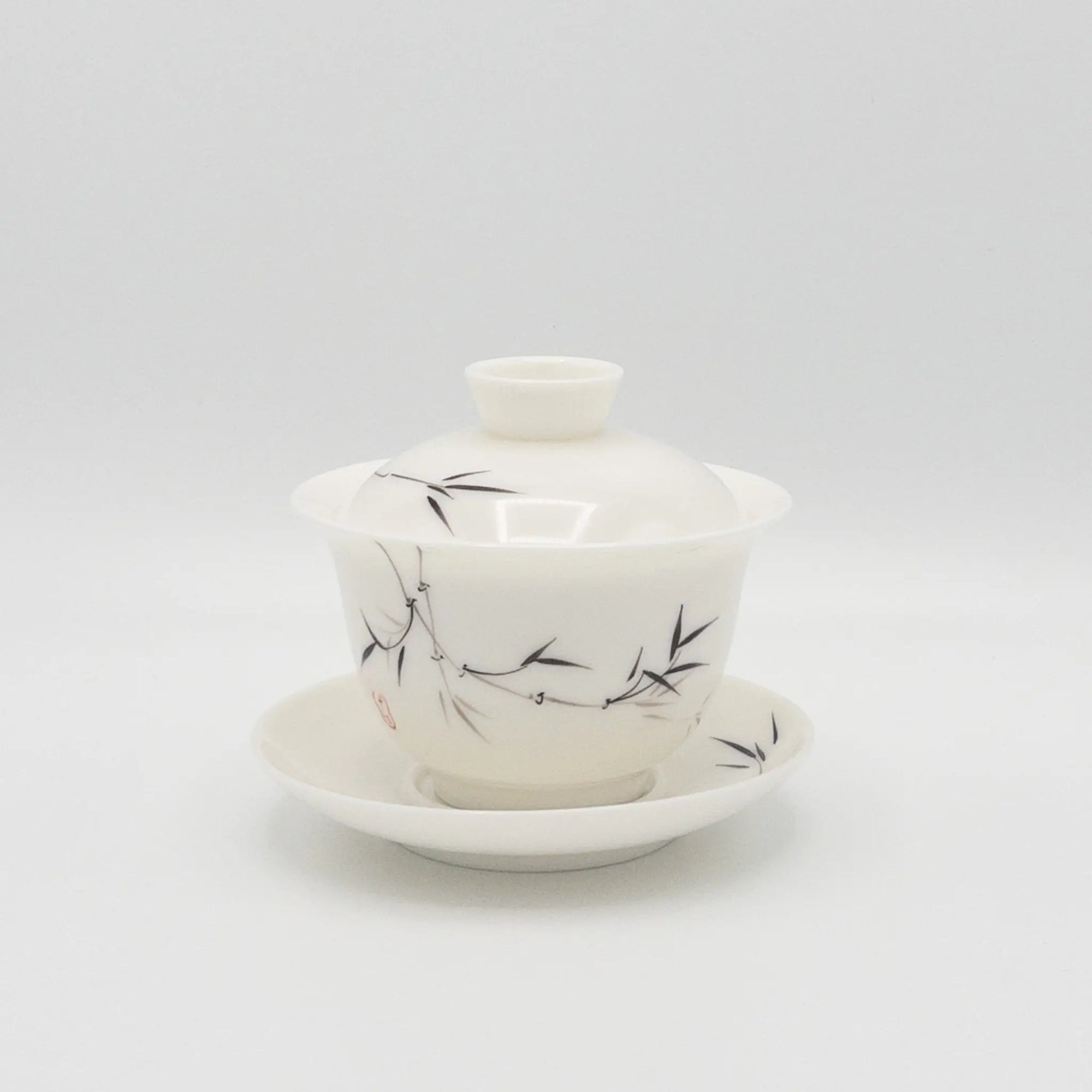 Porcelain Gaiwan with Bamboo Theme