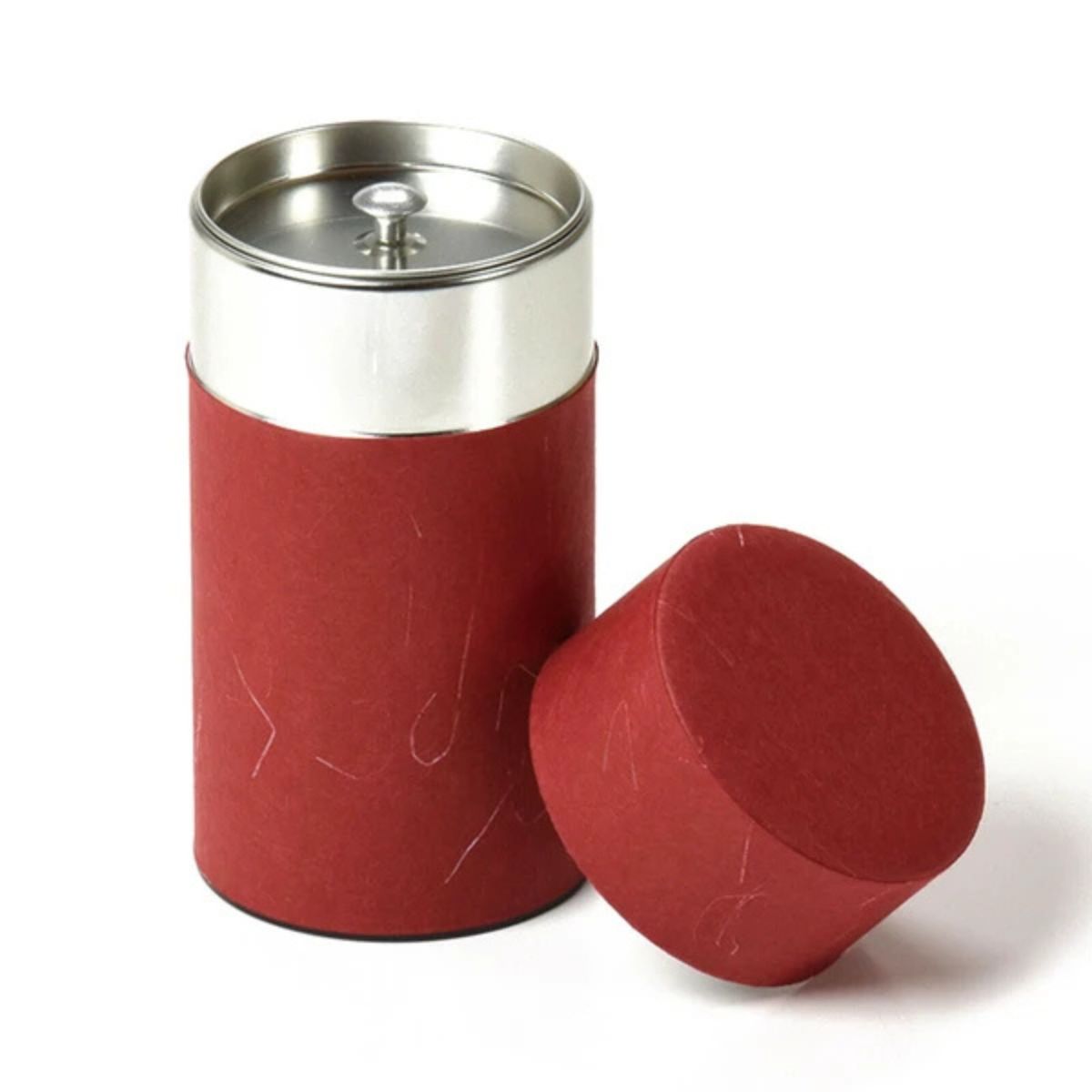 Washi Paper Japanese Tea Caddy - Red