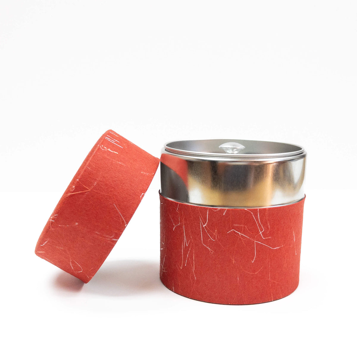Washi Paper Japanese Tea Caddy - Red