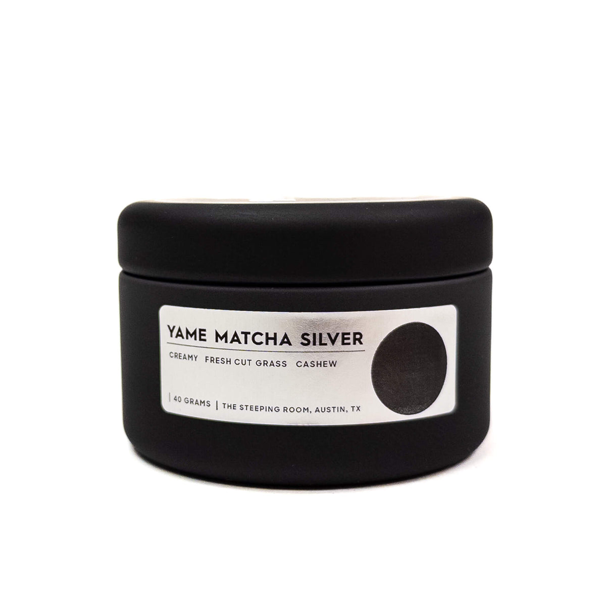 Yame Matcha Silver in a small black can