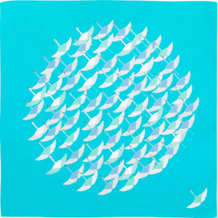 Turquoise Crane Tea Towel