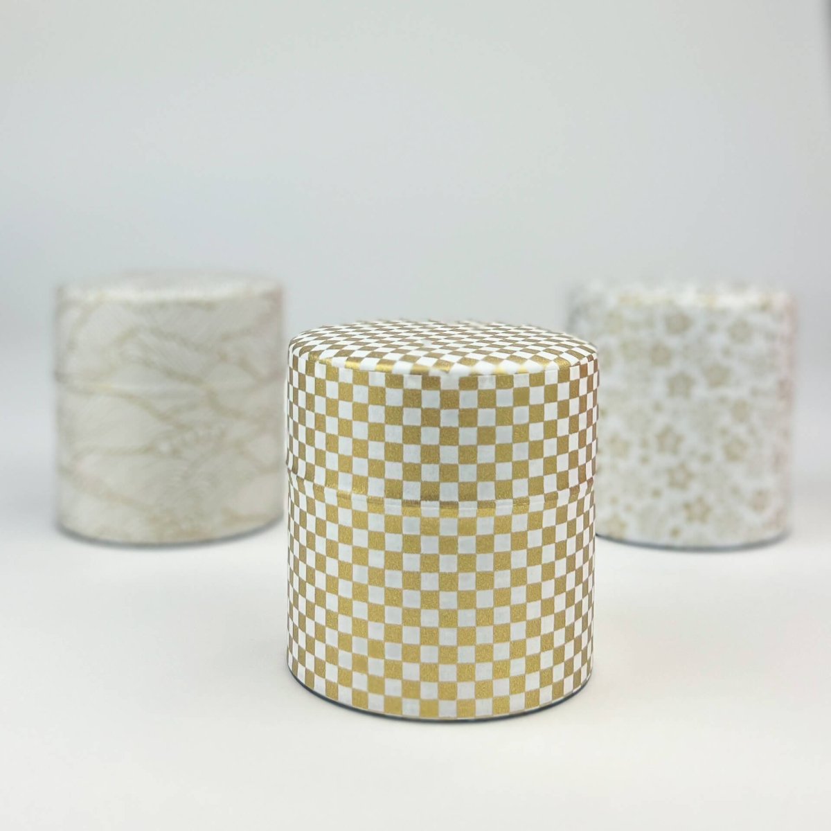 Washi Paper Japanese Tea Caddy - Gold Collection