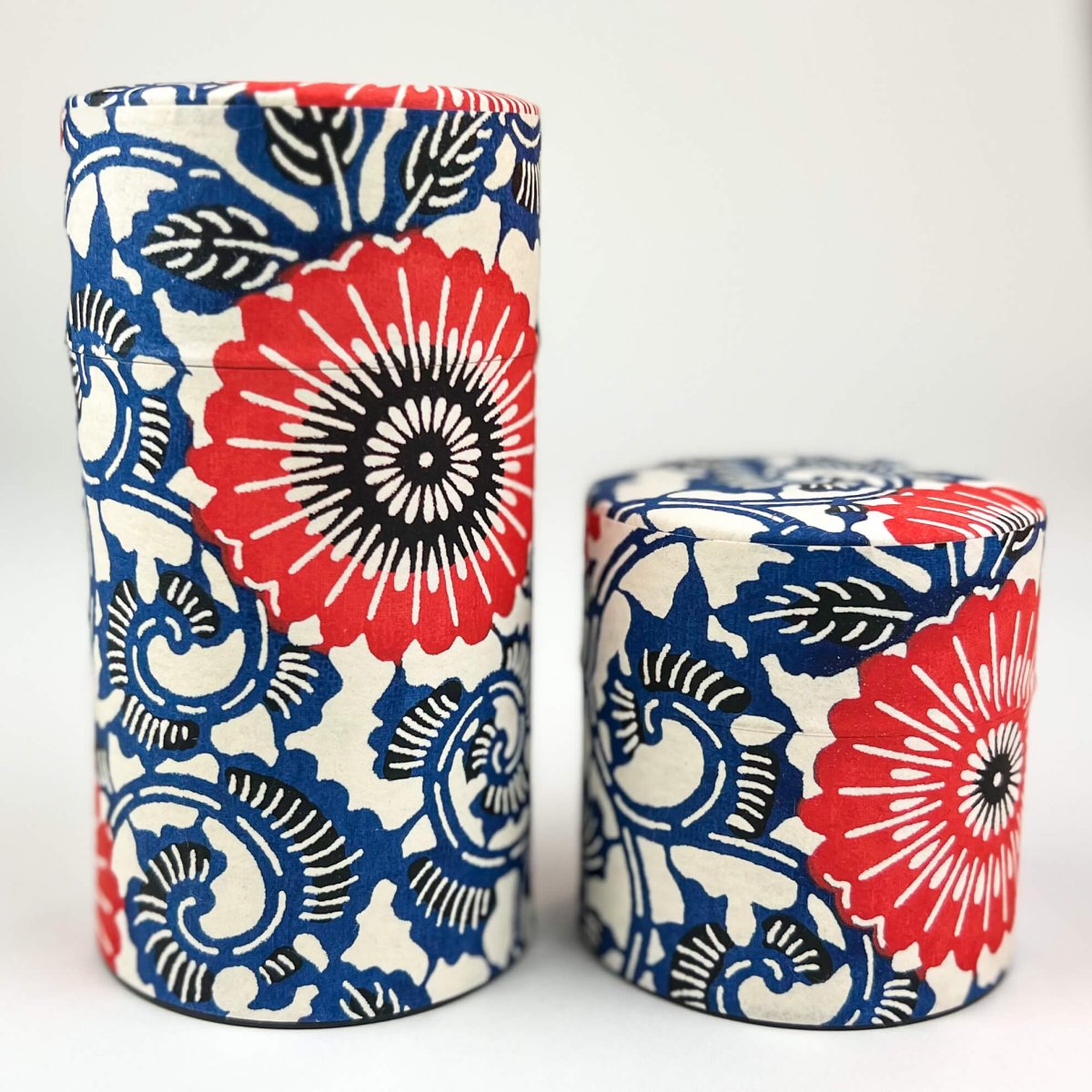 Washi Paper Japanese Tea Caddy - Karahana Flowers