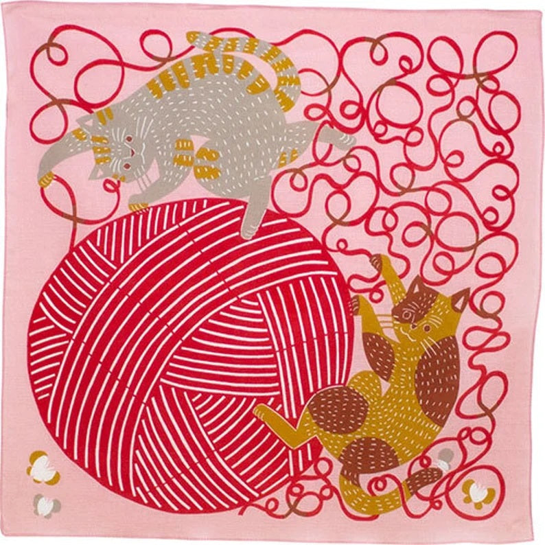 Cat & Yarn Tea Towel